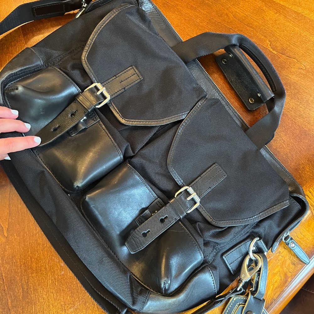 Saks Black leather briefcase